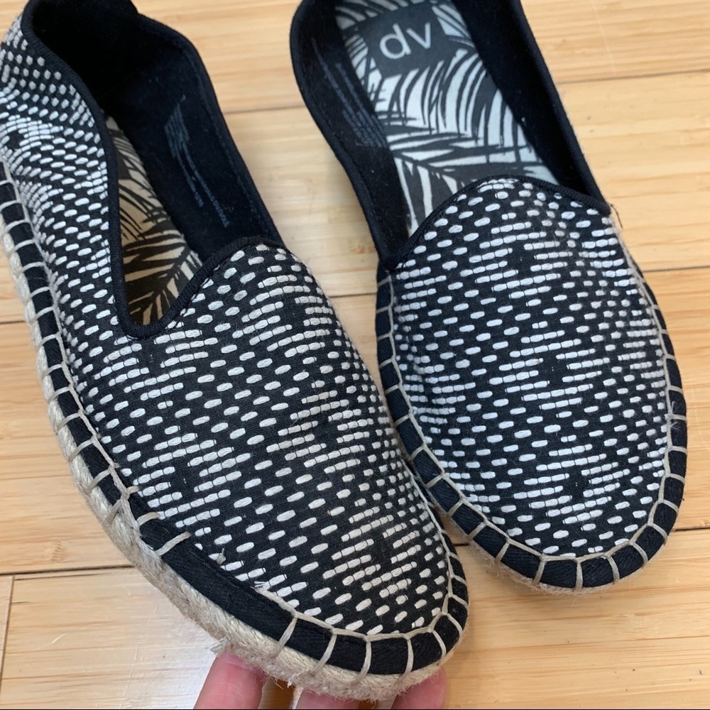 Dv Dolce Vita Black Tan Espadrille Loafers, 7. - Picture 5 of 8